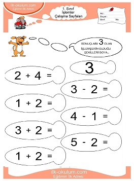 Çocuklar İçin toplam işlemi yaprak testleri 